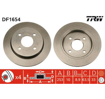 Brzdový kotouč TRW DF1654