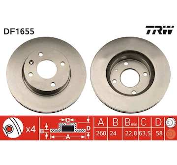 Brzdový kotouč TRW DF1655