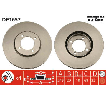 Brzdový kotouč TRW DF1657