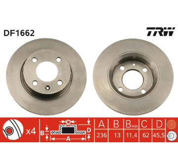 Brzdový kotouč TRW DF1662