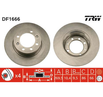 Brzdový kotouč TRW DF1666