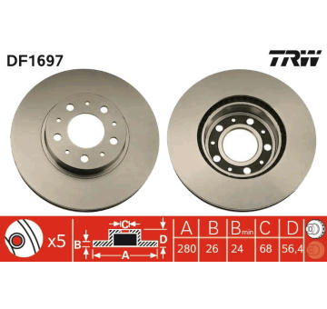 Brzdový kotouč TRW DF1697