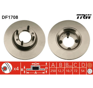 Brzdový kotouč TRW DF1708