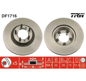 Brzdový kotouč TRW DF1716
