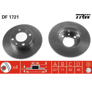 Brzdový kotouč TRW DF1721