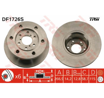 Brzdový kotouč TRW DF1726S