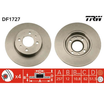 Brzdový kotouč TRW DF1727