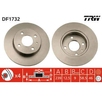 Brzdový kotouč TRW DF1732