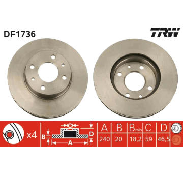 Brzdový kotouč TRW DF1736