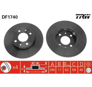 Brzdový kotouč TRW DF1740