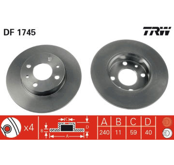 Brzdový kotouč TRW DF1745