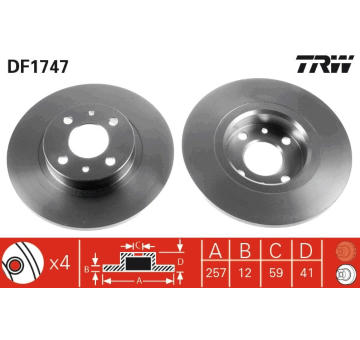 Brzdový kotouč TRW DF1747