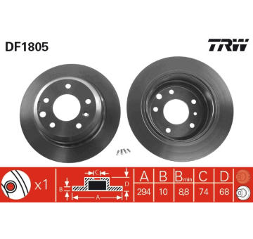 Brzdový kotouč TRW DF1805