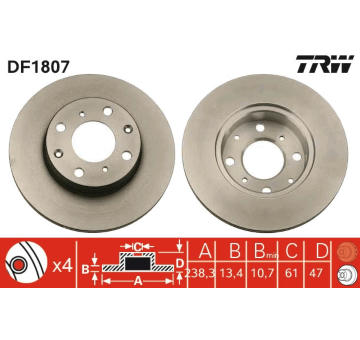 Brzdový kotouč TRW DF1807