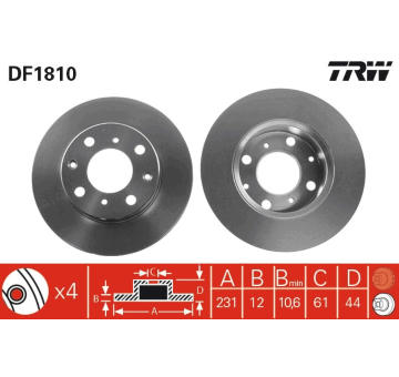 Brzdový kotouč TRW DF1810