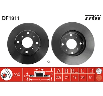 Brzdový kotouč TRW DF1811