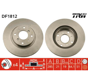 Brzdový kotouč TRW DF1812