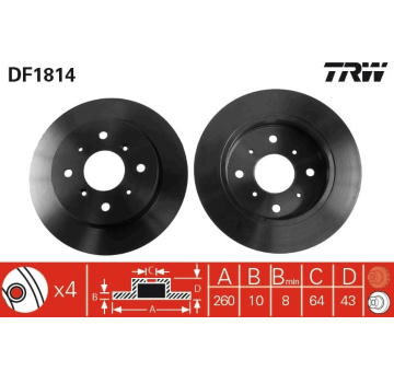 Brzdový kotouč TRW DF1814