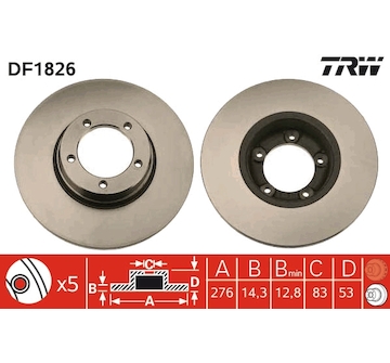 Brzdový kotouč TRW DF1826