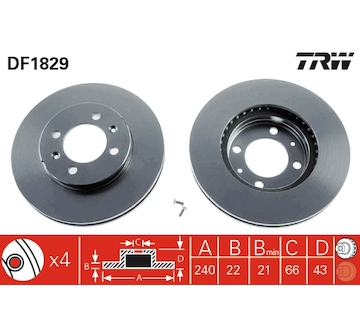 Brzdový kotouč TRW DF1829