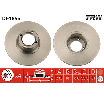 Brzdový kotouč TRW DF1856