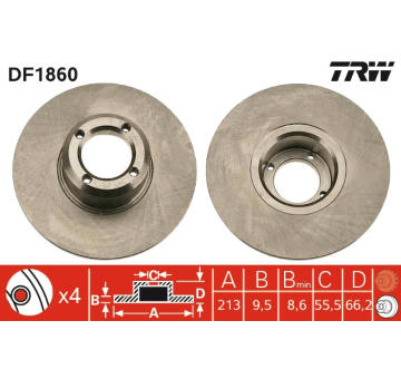 Brzdový kotouč TRW DF1860