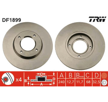 Brzdový kotouč TRW DF1899