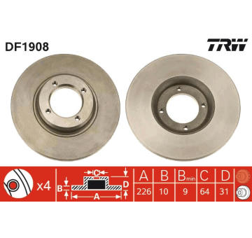 Brzdový kotouč TRW DF1908