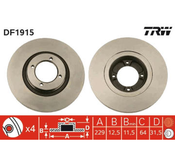 Brzdový kotouč TRW DF1915