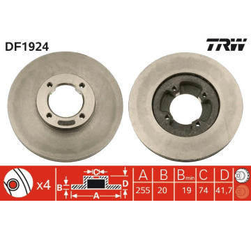 Brzdový kotouč TRW DF1924