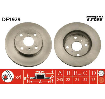 Brzdový kotouč TRW DF1929