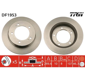 Brzdový kotouč TRW DF1953