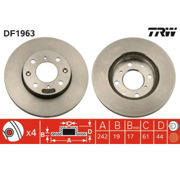 Brzdový kotouč TRW DF1963