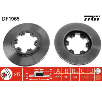 Brzdový kotouč TRW DF1965