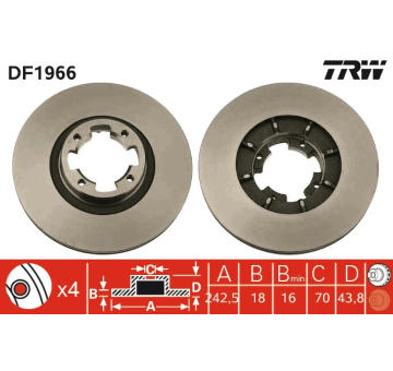 Brzdový kotouč TRW DF1966