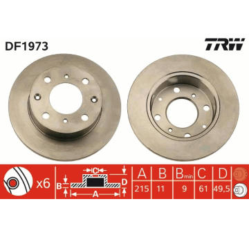 Brzdový kotouč TRW DF1973