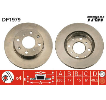 Brzdový kotouč TRW DF1979