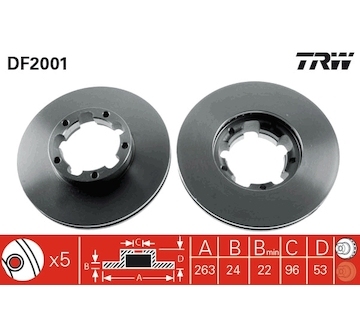 Brzdový kotouč TRW DF2001