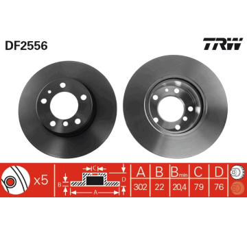 Brzdový kotouč TRW DF2556