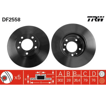 Brzdový kotouč TRW DF2558