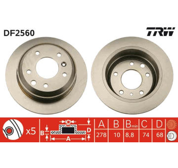 Brzdový kotúč TRW DF2560