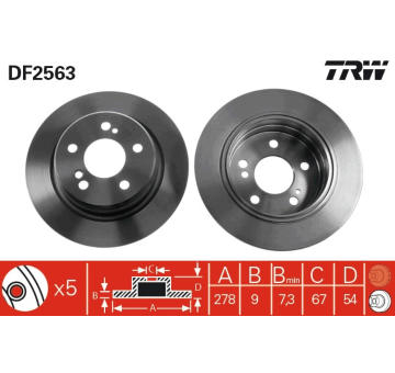 Brzdový kotouč TRW DF2563