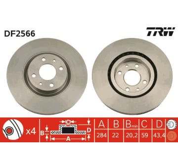 Brzdový kotouč TRW DF2566