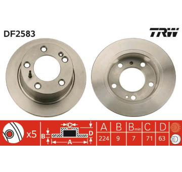 Brzdový kotouč TRW DF2583