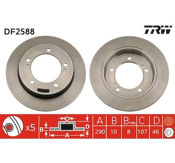 Brzdový kotouč TRW DF2588