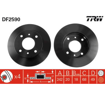 Brzdový kotouč TRW DF2590