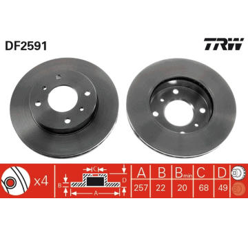 Brzdový kotouč TRW DF2591