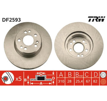 Brzdový kotouč TRW DF2593