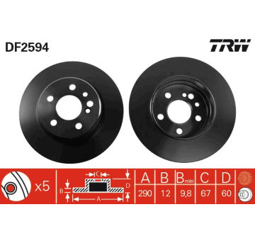 Brzdový kotouč TRW DF2594