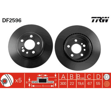 Brzdový kotouč TRW DF2596